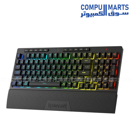 Redragon K515 PRO Shiva RGB wireless gaming keyboard 98 keys macro anti-ghosting detachable wrist rest black
