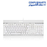 Redragon KG010 Full Size Mechanical Gaming Keyboard Black with Brown Switches and White LED Backlighting