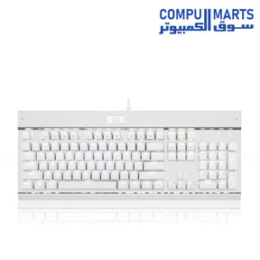 Redragon KG010 Full Size Mechanical Gaming Keyboard Black with Brown Switches and White LED Backlighting