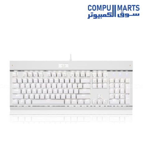 Redragon KG010 Full Size Mechanical Gaming Keyboard Black with Brown Switches and White LED Backlighting