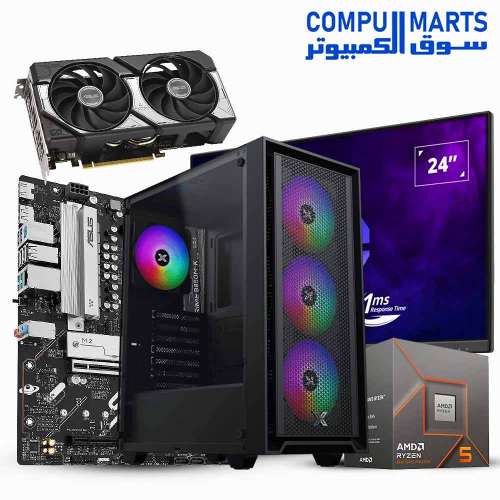 Ryzen 5 8400F Gaming PC | RTX 5060 / RTX 5060 Ti | DDR5 16GB | 256GB SSD | Xigmatek Sky II | VIEWSONIC XG2409