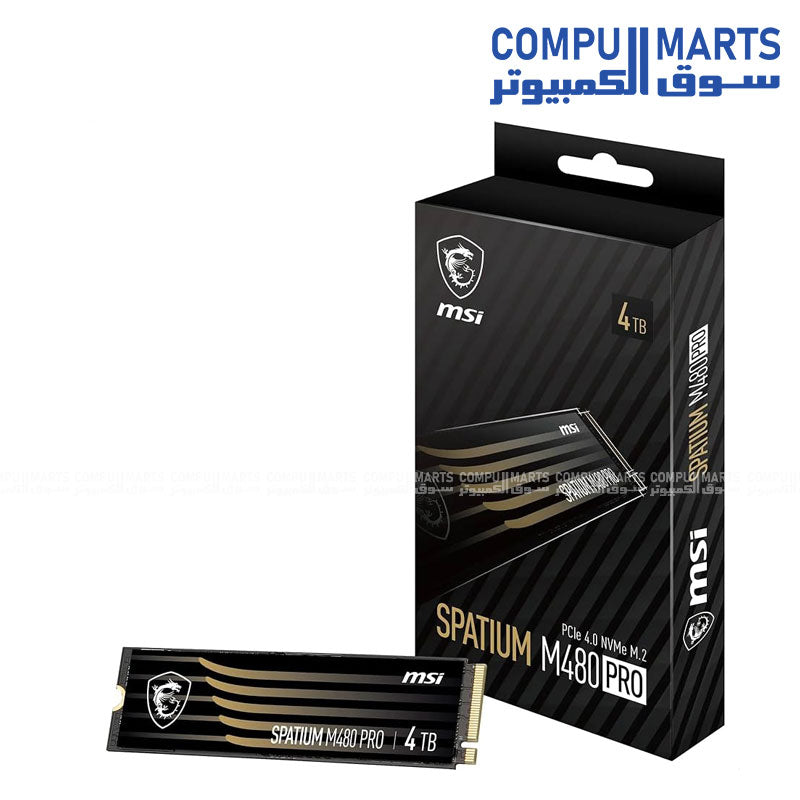 MSI SPATIUM M480 PRO PCIe 4.0 NVMe M.2 SSD 4TB