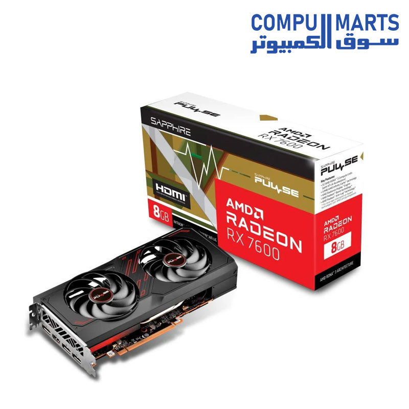 SAPPHIRE PULSE AMD Radeon RX 7600 GAMING OC 8G Graphics Card