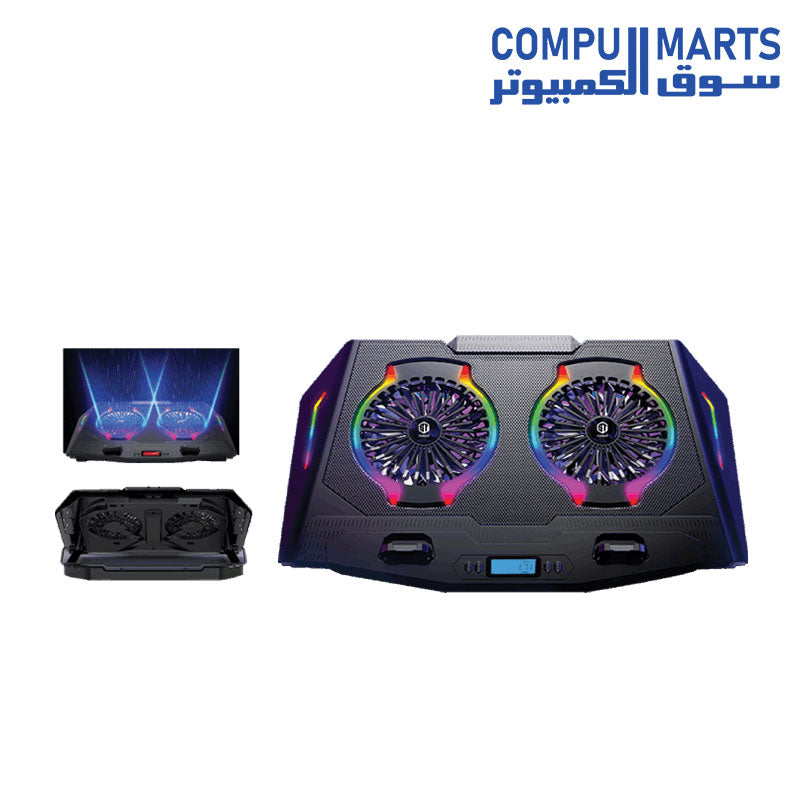 ST-Standard ICE 07 RGB Laptop Cooler - Dual 140mm Fans, 5-Level Height Adjustable, Ultra-Quiet Cooling