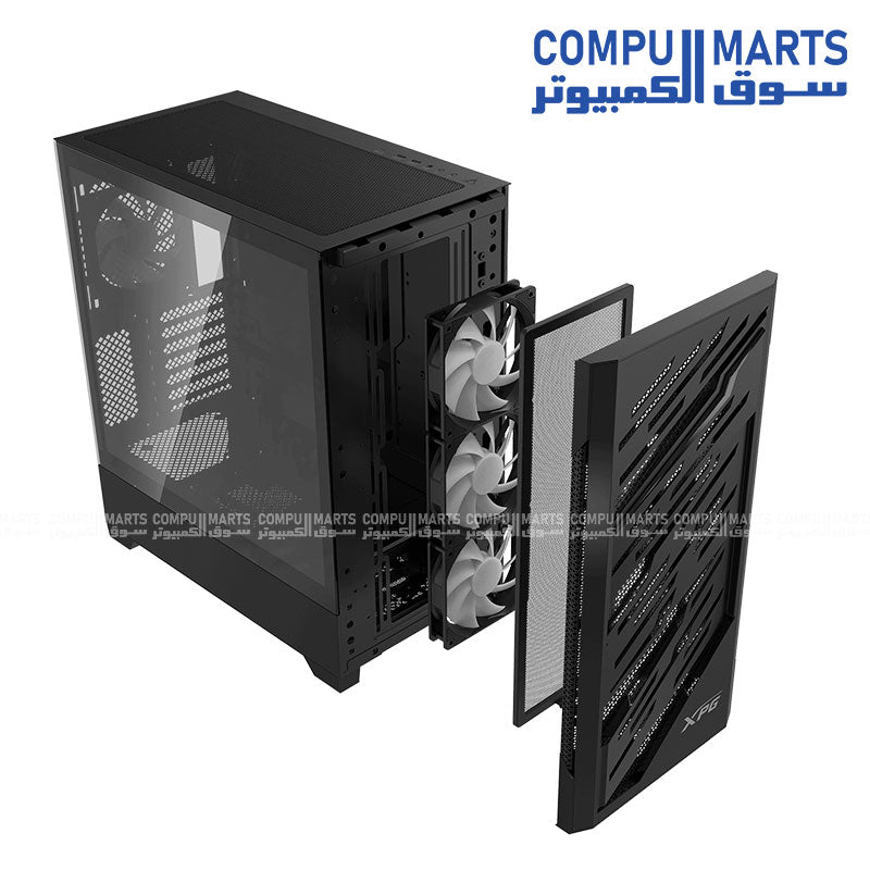 XPG Starker Air BTF Mid Tower PC Case – Tempered Glass, 4×120mm ARGB Fans, USB-C, E-ATX Support – Black/White – Egypt