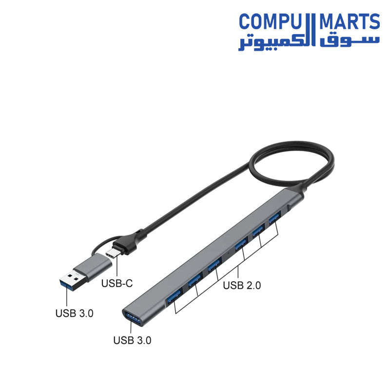 ST-Standard-Type-C-USB-3- To-7-Port-USB-HUB-Supper-Slim-Up-to-5Gbps-UCA9702