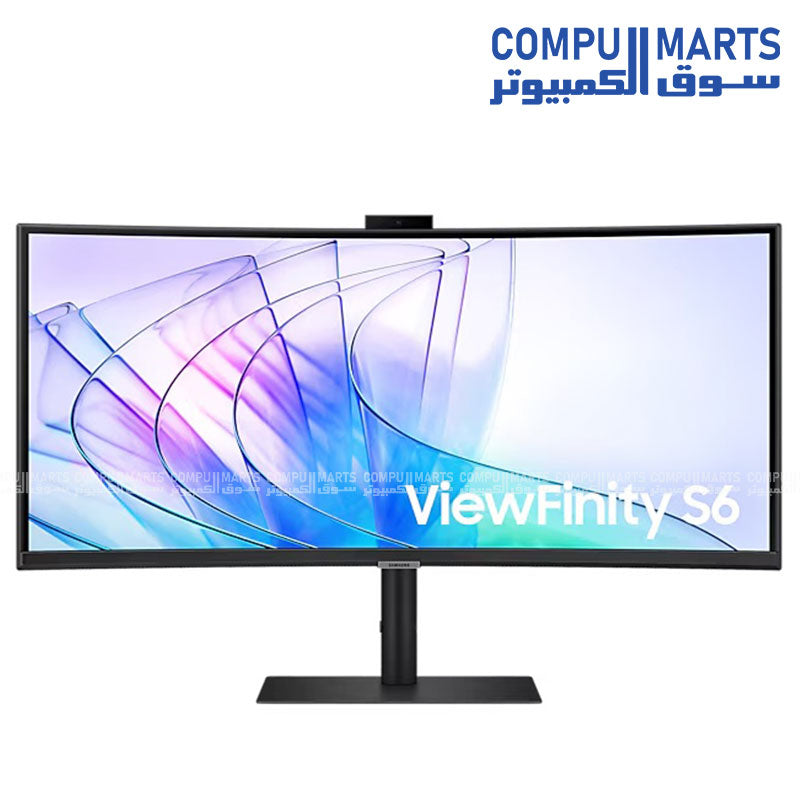 Samsung ViewFinity S6 34" LS34C650VAMXUE UWQHD Curved Monitor – 100Hz, USB-C, Built-in Camera, LAN