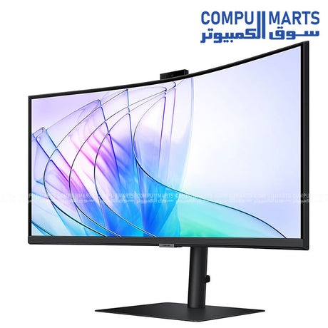 Samsung LS34C650VAMXUE – 34 Inch Curved Monitor – UWQHD 3440x1440 – VA Panel – 100Hz – USB-C 90W – Built-in Camera – Black