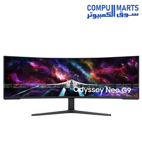 Samsung 57 inch Odyssey Neo G9 curved 8K 240Hz Mini LED gaming monitor front view