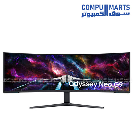 Samsung 57 inch Odyssey Neo G9 curved 8K 240Hz Mini LED gaming monitor front view