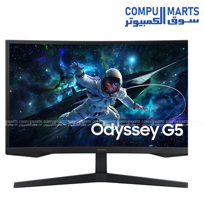 Samsung Odyssey G5 G55C 27 Inch QHD Curved Gaming Monitor with 2560 × 1440 resolution, 165Hz refresh rate, VA panel, HDR10 support and AMD FreeSync