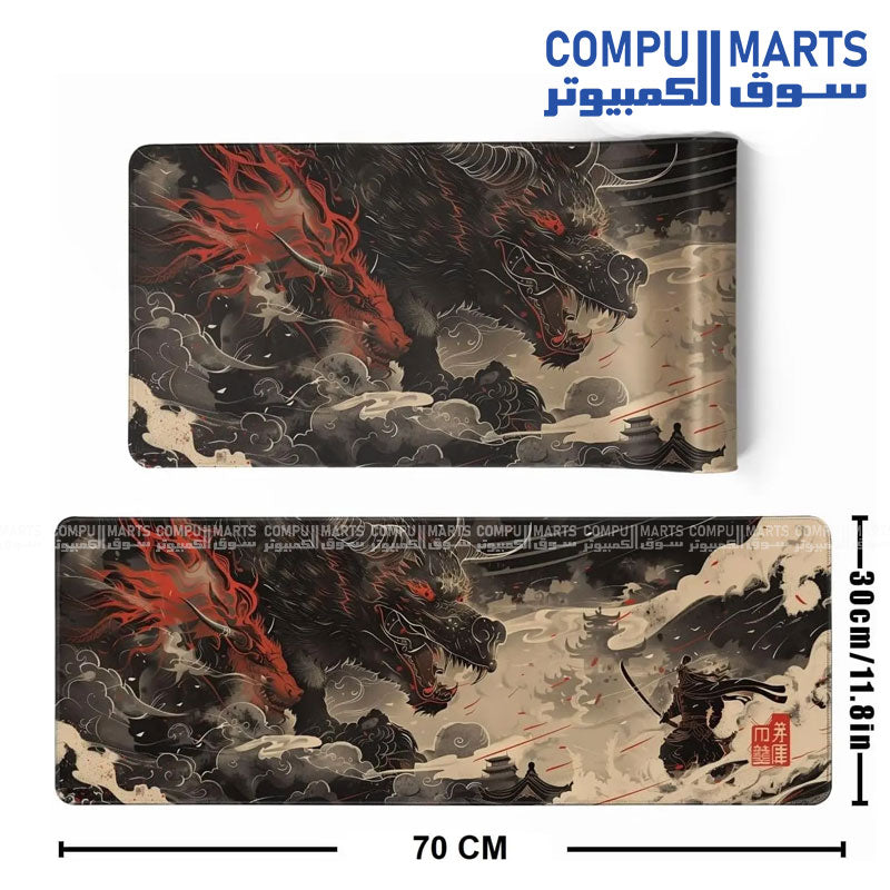 Samurai Dragon 70x30cm extended gaming mouse mat