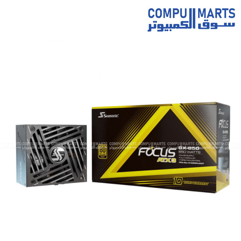 Seasonic Focus GX-850 ATX3 850W Atx 3.1 80 Plus Gold Fully Modular Hybrid Fan White Power Supply 850 W - black