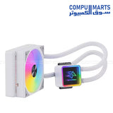 Snowman KS120 liquid CPU cooler with 120 × 120 × 25 mm fan and 800–1800 RPM fan speed