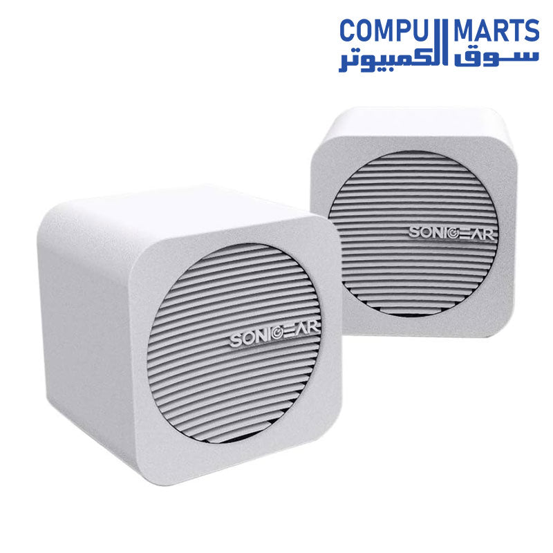 Blue Cube-Speakers-SonicGear-Bluetooth-FM Radio-White