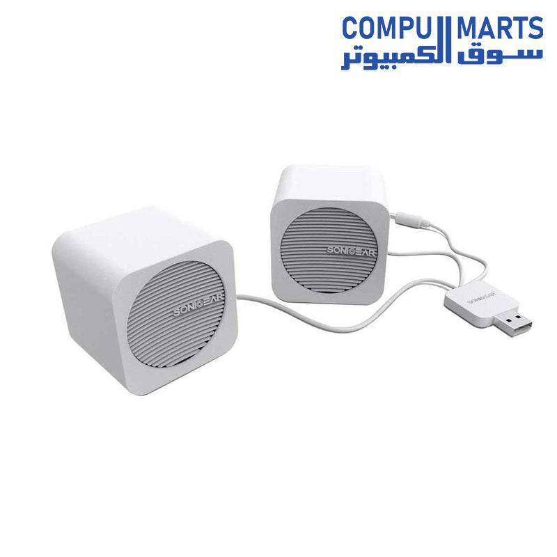 Blue Cube-Speakers-SonicGear-Bluetooth-FM Radio-White