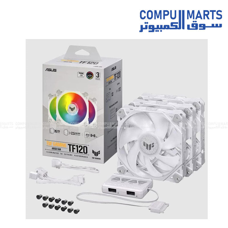 TUF GAMING TF120 ARGB WHITE EDITION 3IN1 egypt