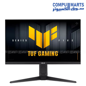 TUF Gaming Series 5 VG27AQME5F 27-inch QHD Fast-IPS panel monitor featuring 0.3ms response time and ELMB SYNC for reduced motion blur and clearer fast-paced visuals