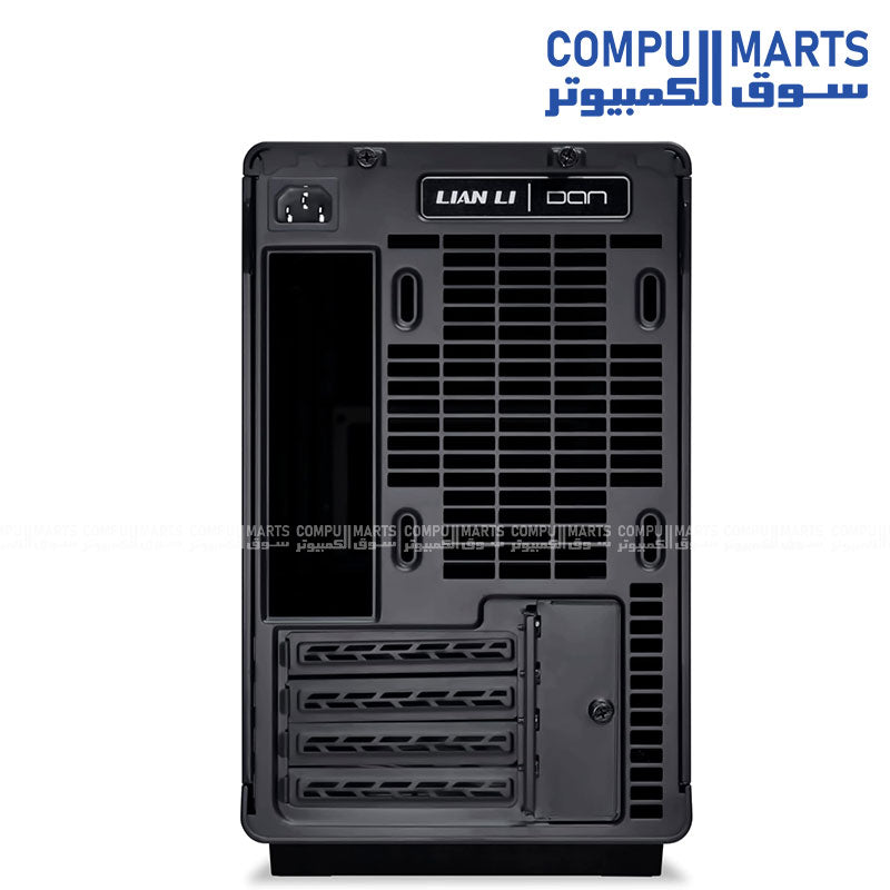 Black and White Lian Li DAN A3-mATX Glass Edition MFF PC case with 360mm radiator support and multiple fan mounting options