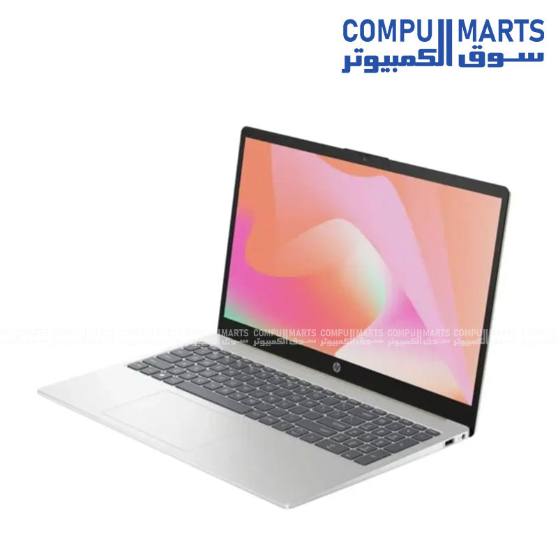 Natural Silver HP Laptop 15-fd1063ne featuring a 15.6 inch FHD anti-glare display