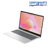 Natural Silver HP Laptop 15-fd1063ne featuring a 15.6 inch FHD anti-glare display