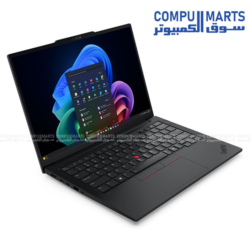 Close up of the backlit keyboard on the Lenovo ThinkPad E14 Gen 7 laptop