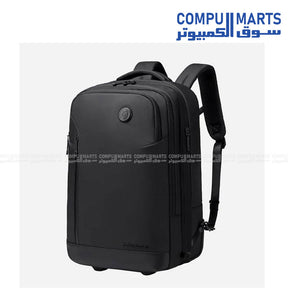 Arctic Hunter LG00861 carry-on laptop backpack showing padded backpack straps and wheels