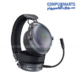 Side view of the VH800 Wireless Gaming Headset with RGB backlight illumination