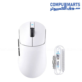 X8 PLUS Flagship Lightweight Gaming Mouse White and Black gaming mouse with triple-mode connectivity optical sensor RGB lighting up to 40000 DPI and 6 buttons