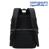 Front view of the black Rahala RAL-801 laptop backpack