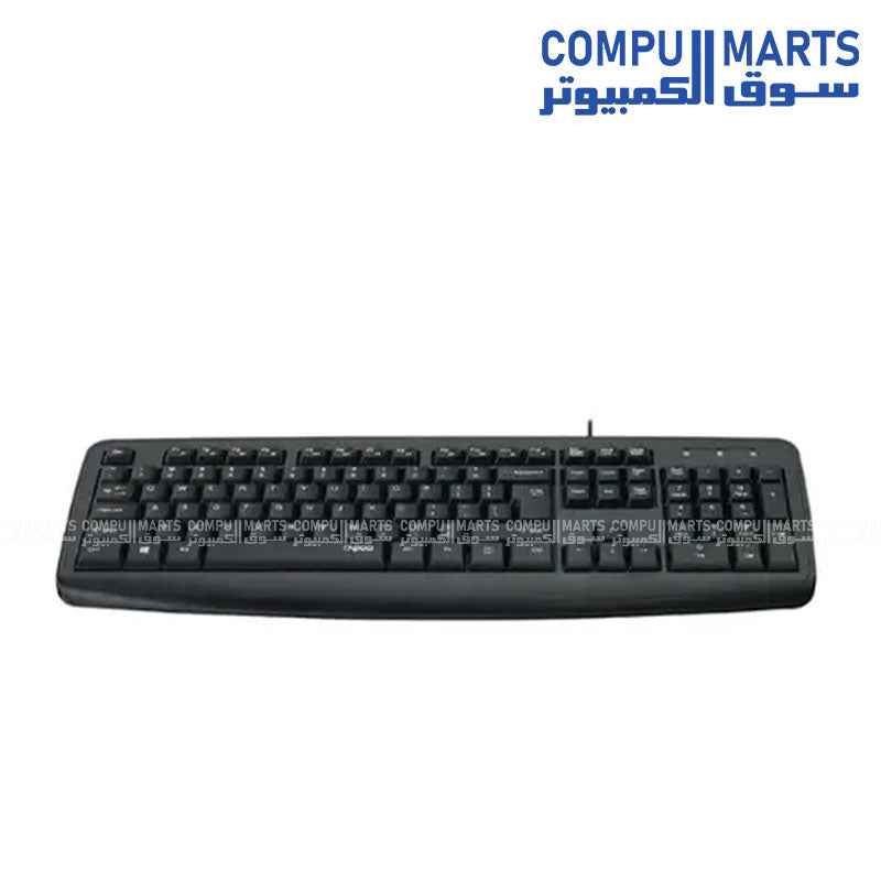 Rapoo NK2600 USB Wired Keyboard black angle