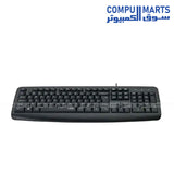 Rapoo NK2600 USB Wired Keyboard black angle