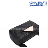Main zipper closure and internal organization pocket layout of the GXB00129 crossbody bag.