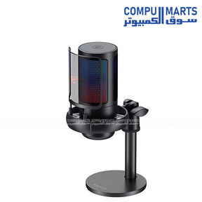 Havit GK50 RGB Pro Live Recording Microphone top panel showing the touch mute button control available at Compumarts Egypt