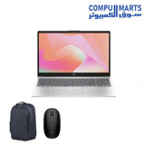 HP 15-fd2023ne laptop, Intel Core Ultra 5, 8GB RAM, 512GB SSD, 15.6" display, silver color, right profile view