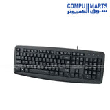 Rapoo NK2600 USB Wired Keyboard top view