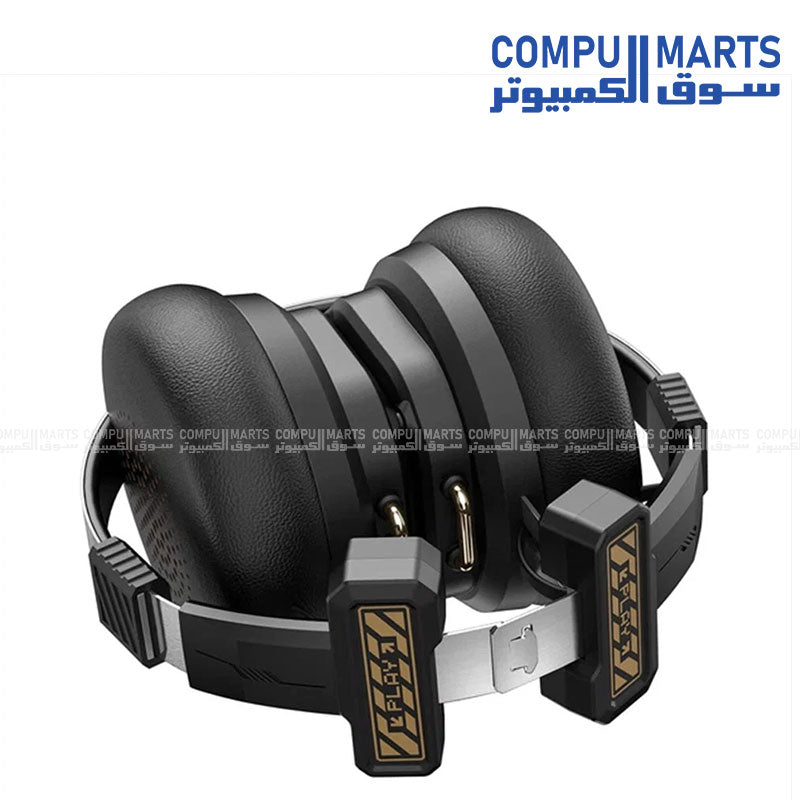 ONIKUMA GT803 Ultra-Light Foldable Bluetooth Gaming Headset Black model showing its adjustable headband and soft protein leather earmuffs available at Compumarts Egypt