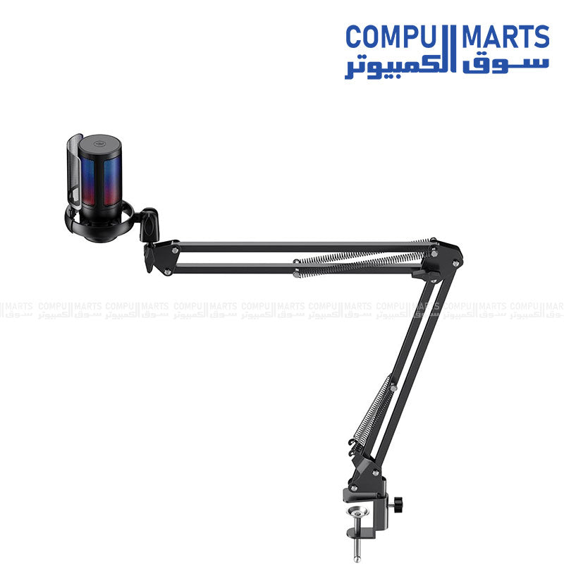Havit GK50 RGB Pro Live Recording Microphone front studio view showing the cardioid condenser capsule and grille available at Compumarts Egypt