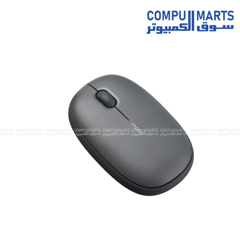 Rapoo M650 Silent Wireless Mouse side angle showcasing slim profile and silent click buttons