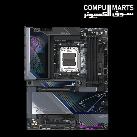 GIGABYTE X870E AORUS MASTER X3D AM5 motherboard with four DDR5 memory slots