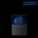 Lenovo ThinkPad E16 Gen 3 aluminum laptop with 16-inch WUXGA IPS display and Intel Arc 140T graphics on white background