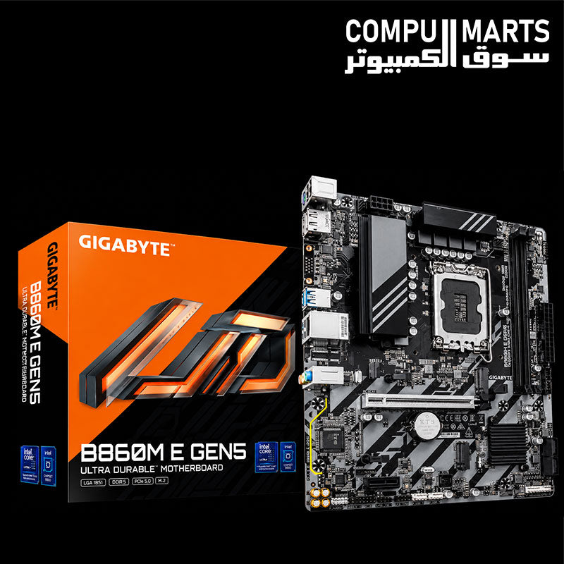 GIGABYTE B860M E GEN5 Micro ATX Motherboard with Intel B860 chipset and LGA1851 socket