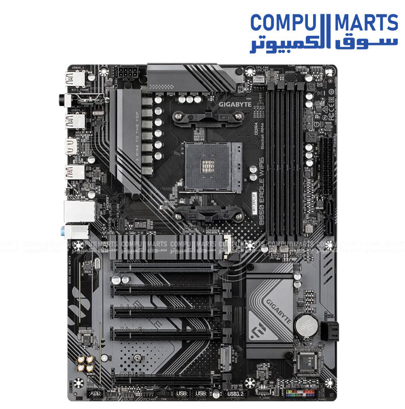 GIGABYTE B550 EAGLE WIFI6 ATX motherboard supporting Ryzen 5000 and Ryzen 3000 processors from Compumarts