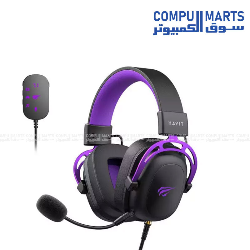 Havit H2002C+U headset with wired connection, no RGB lighting, and 1 year warranty