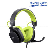 Havit H2048U gaming headset with black and green color combination and wired connection