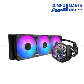 Cooler Master MasterLiquid Atmos II VRM Fan Liquid Cooler 360 radiator Addressable Gen2 RGB available in Egypt through Compumarts