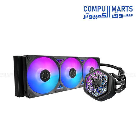 Cooler Master MasterLiquid Atmos II VRM Fan Liquid Cooler 360 radiator Addressable Gen2 RGB available in Egypt through Compumarts