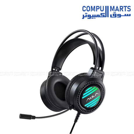 AULA S606 USB 7.1 Surround Sound RGB Gaming Headset with 50mm driver unit and Black color