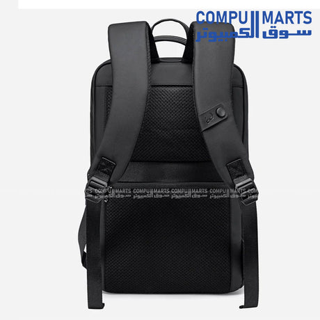 Black B00872 laptop backpack with Travel & Accessories Pouch and Backstraps from Compumarts