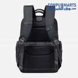 Black laptop backpack with USB port and laptop compartment